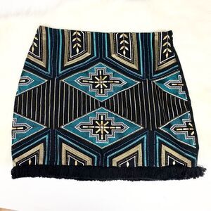 H&M tribal skirt blue and gold size 8